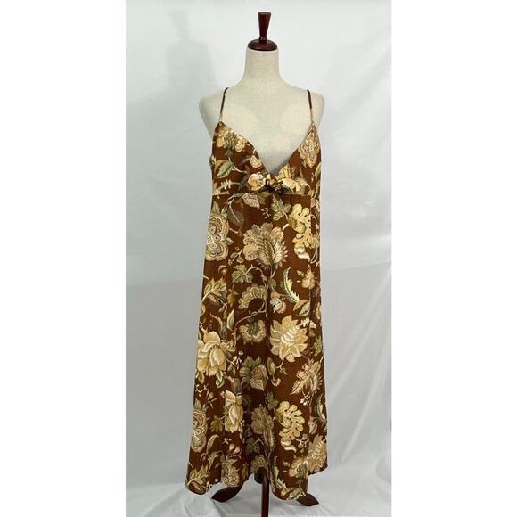 SEZANE Sz 46 14 Chiaretta Dress Adana
Maxi Brown Floral Linen Blend NWT - Picture 12 of 14